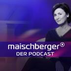 Logo "maischberger. der podcast" mit Moderatorin Sandra Maischberger